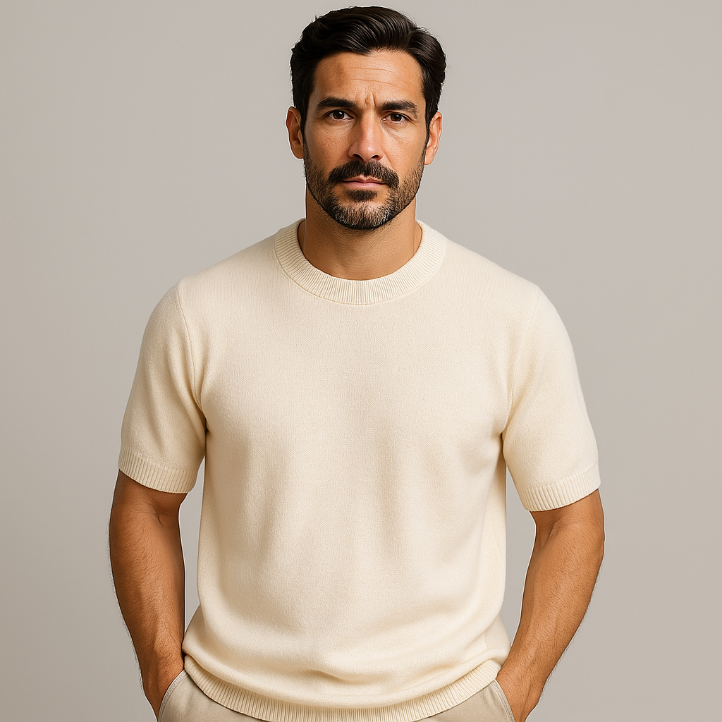 Mario - Camiseta de punto de cachemira para hombre