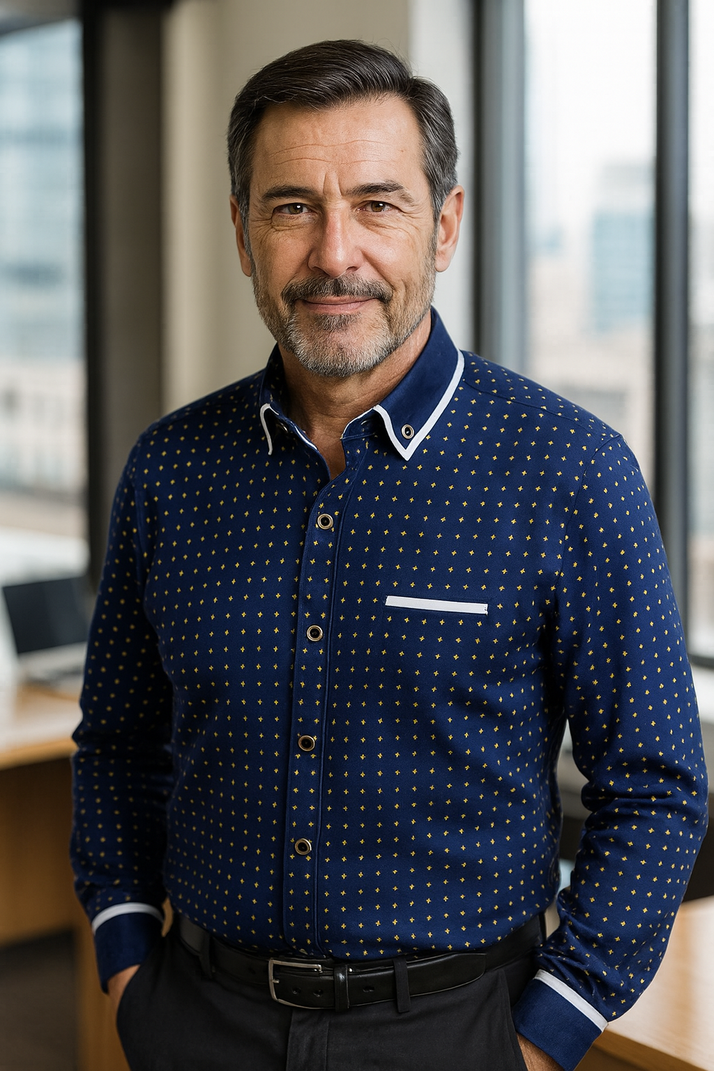 Gaspare | Camisa moderna de manga larga para hombre