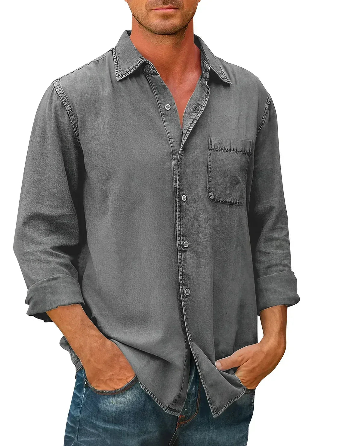 Agustín - Camisa de manga larga casual