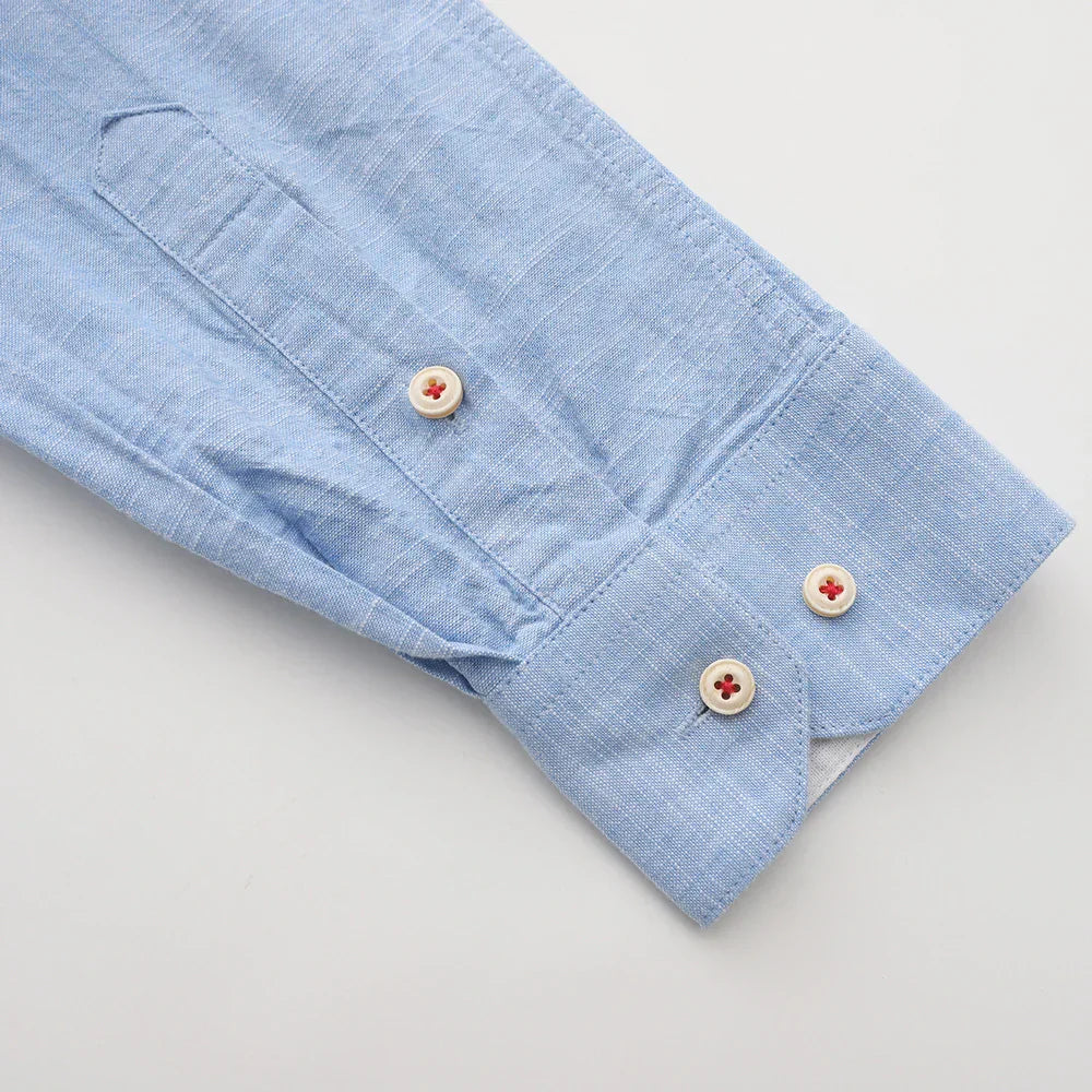 Iván - Camisa de manga larga en lino y algodón para hombre