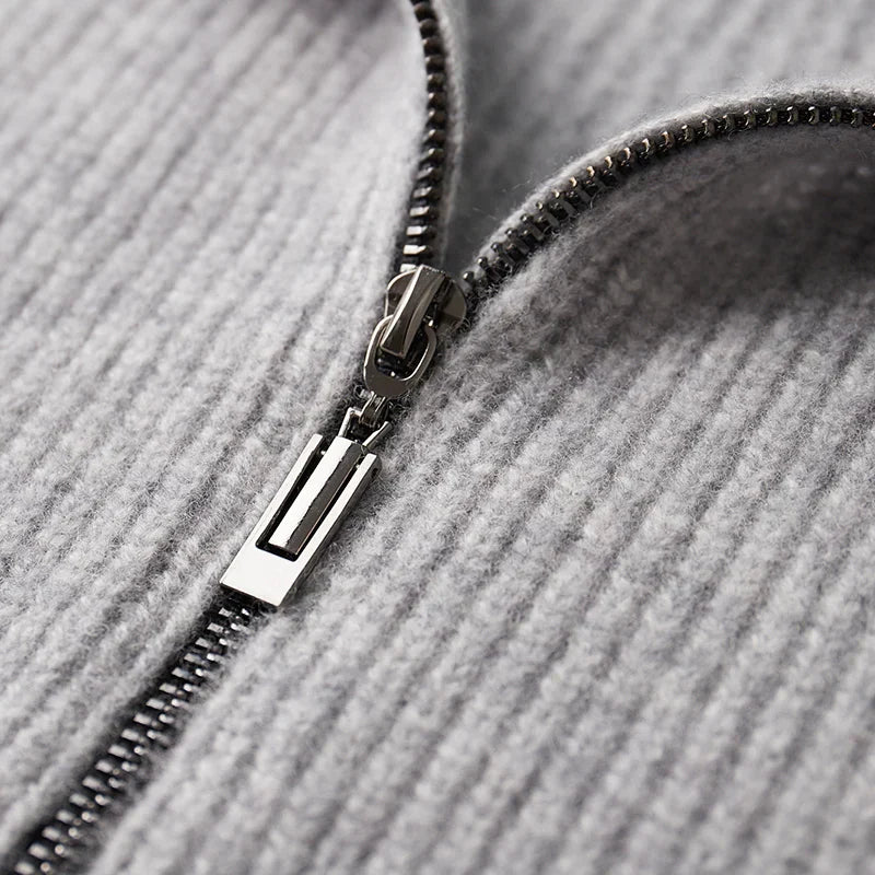 Olivier Laurent | Men’s 100% Cashmere Wool Full Zip Jumper