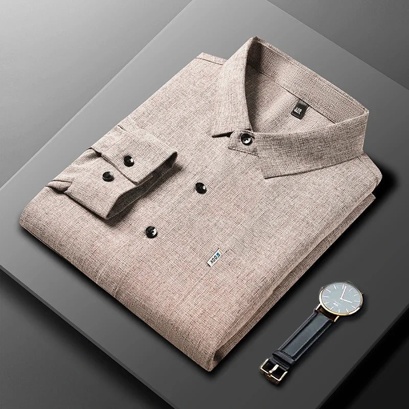 Esteban - Camisa de manga larga de algodón para hombre