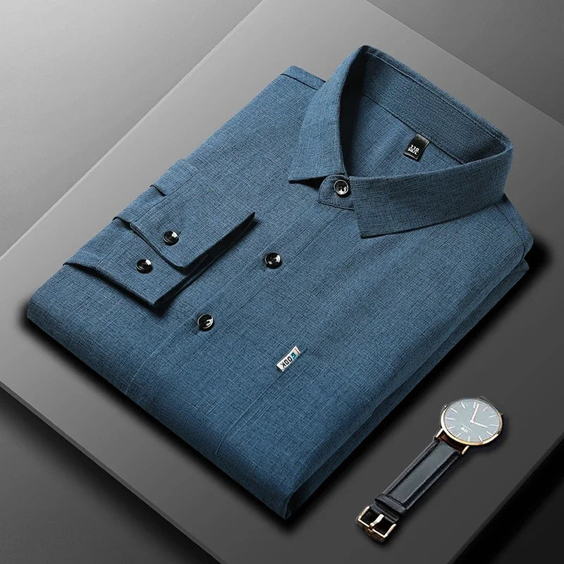 Esteban - Camisa de manga larga de algodón para hombre