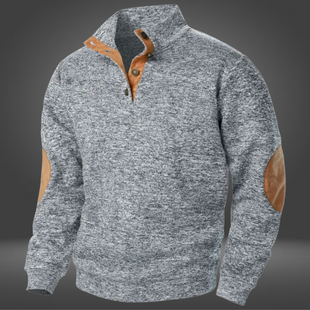 Frederik | Jersey de lana para hombre con cuello alto abotonado