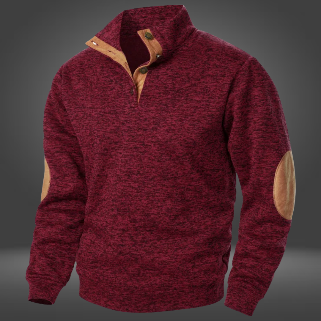 Frederik | Jersey de lana para hombre con cuello alto abotonado