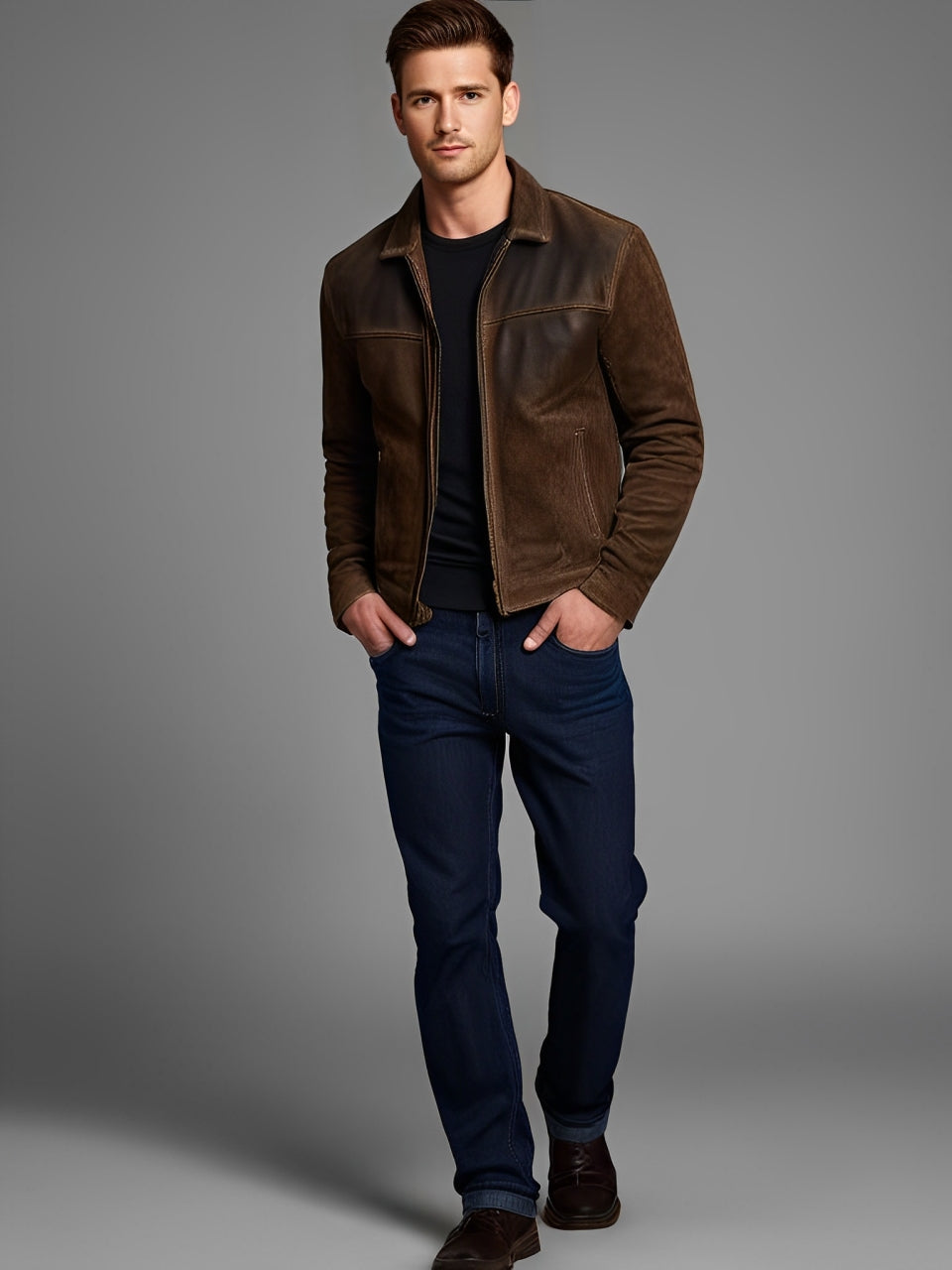 Crawford & Co | Chaqueta de Cuero Premium con Cremallera