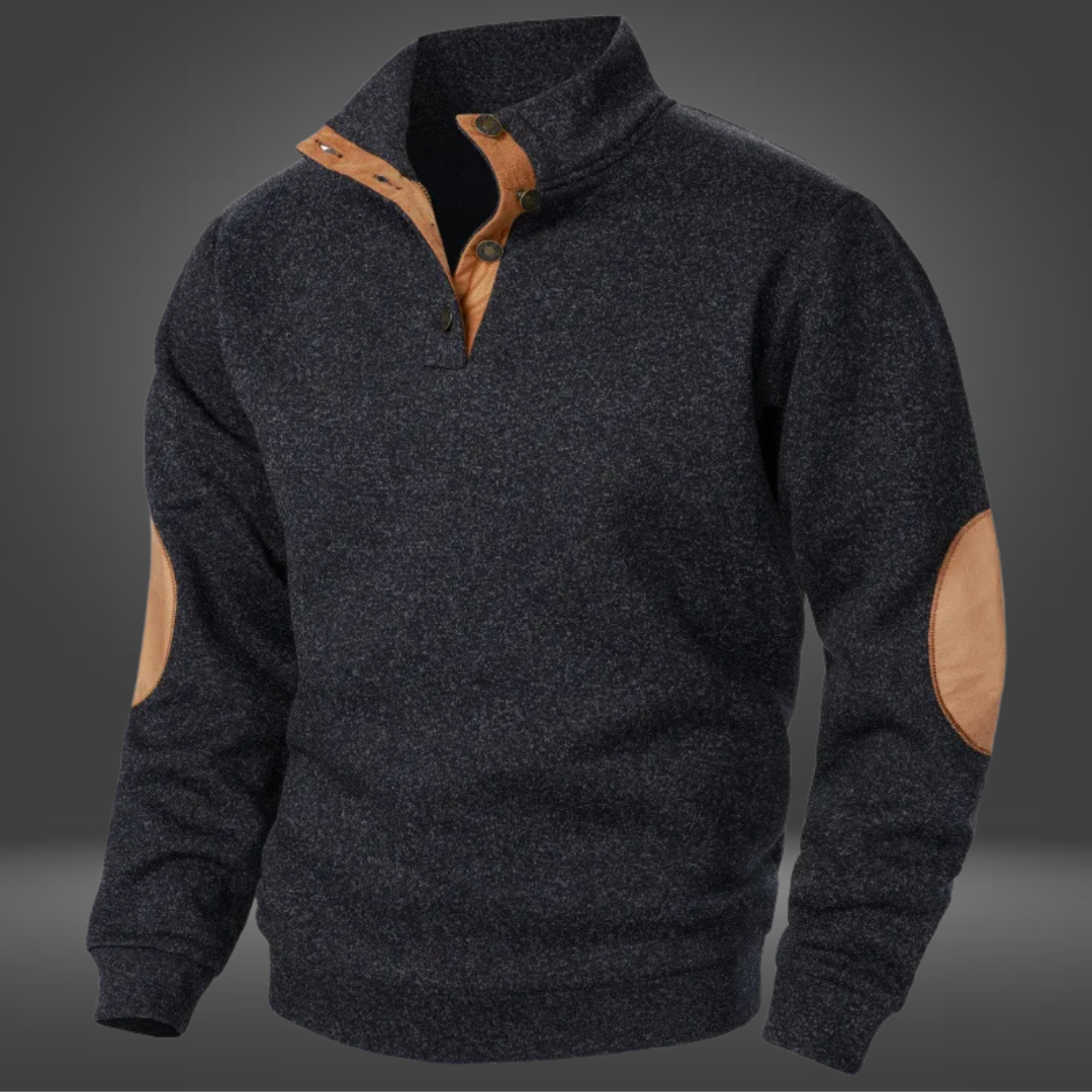 Frederik | Jersey de lana para hombre con cuello alto abotonado