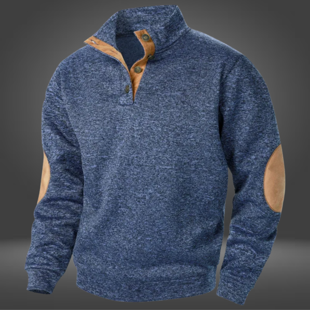 Frederik | Jersey de lana para hombre con cuello alto abotonado