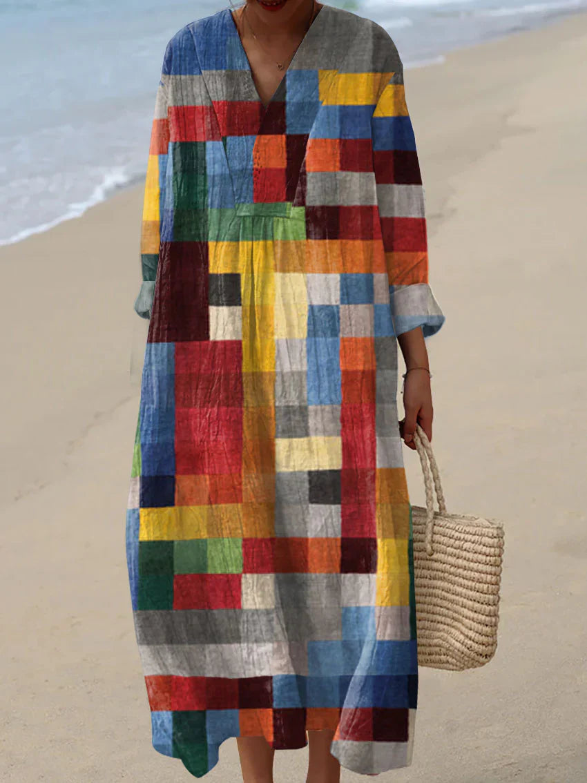 Astrid | Vestido casual de algodón y lino