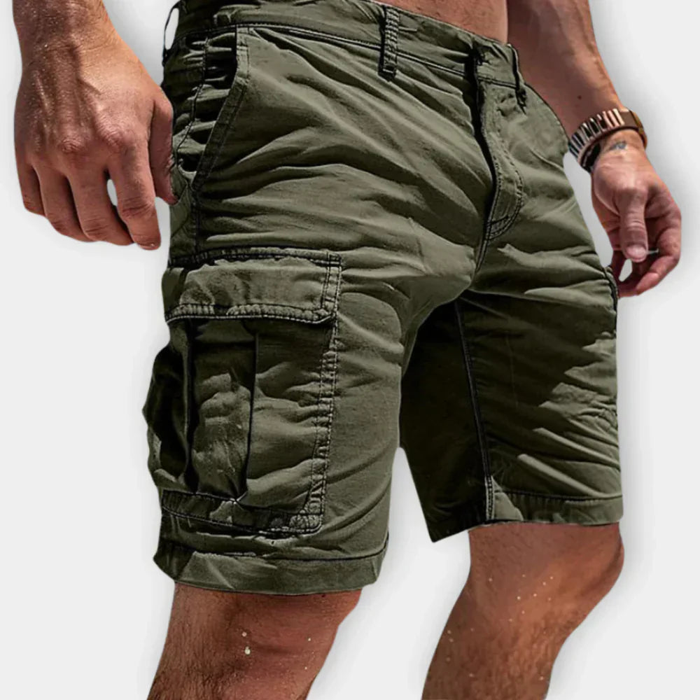 Dejan | Pantalón corto cargo para hombre con bolsillos de solapa