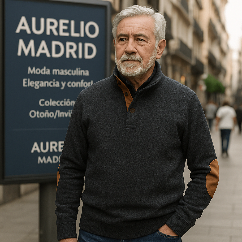 Frederik | Jersey de lana para hombre con cuello alto abotonado