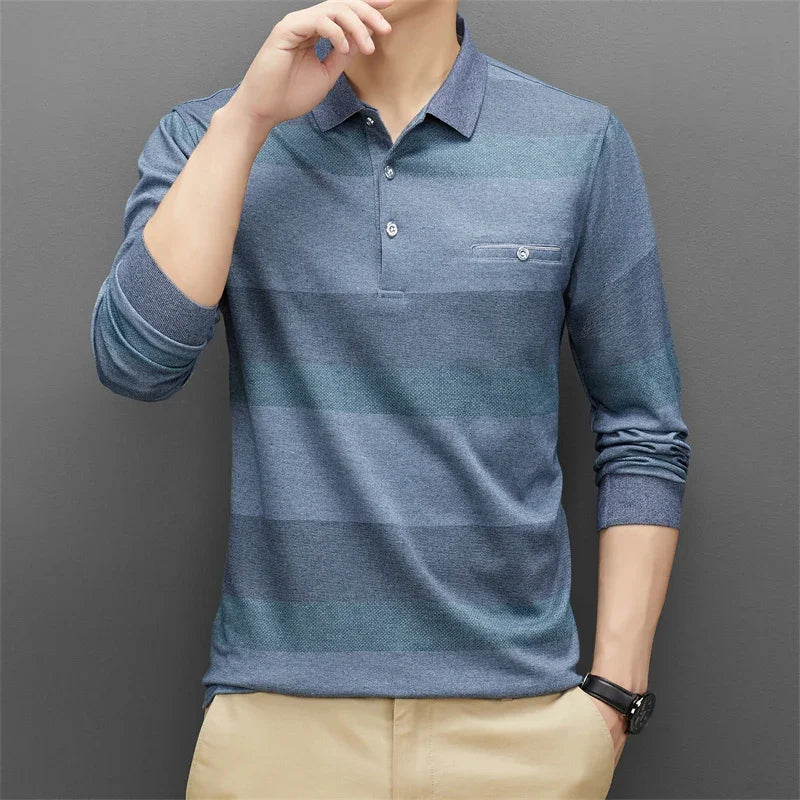 Rio - Polo de Manga Larga Casual para Hombre