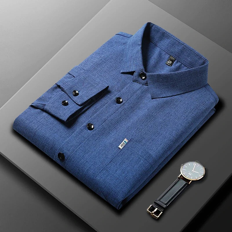 Esteban - Camisa de manga larga de algodón para hombre