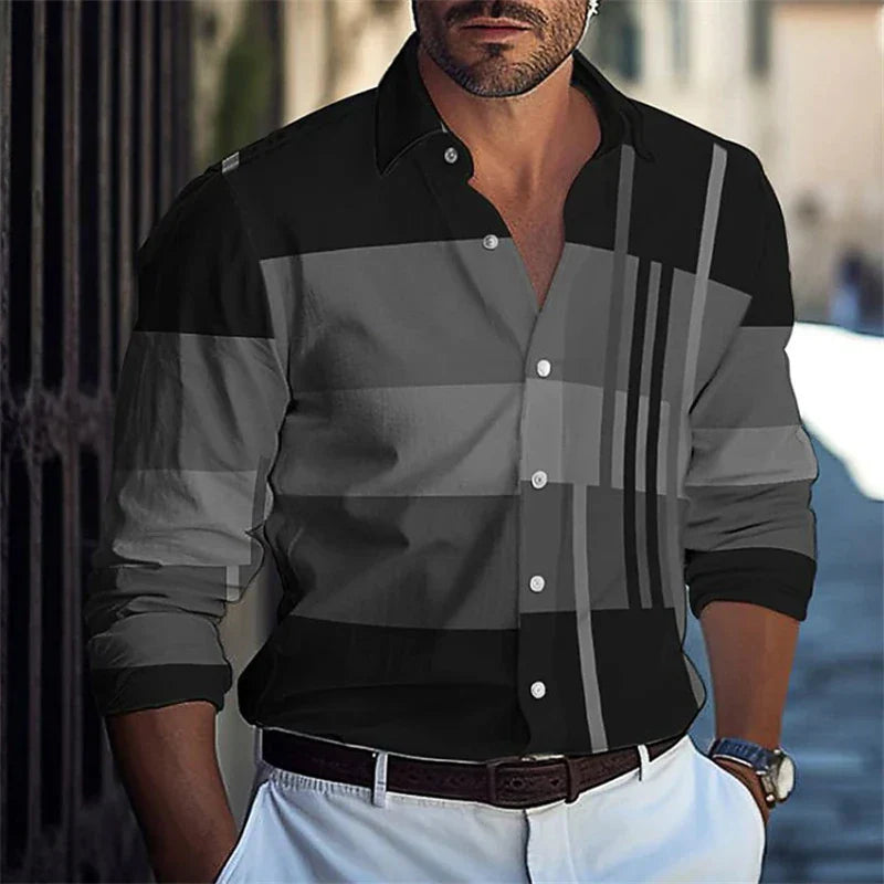 Theo™ Camisa Elegante de Manga Larga