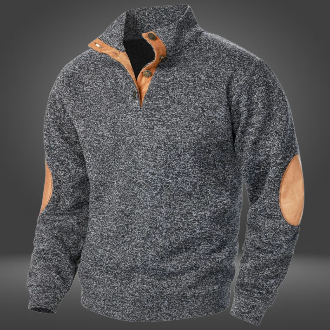 Frederik | Jersey de lana para hombre con cuello alto abotonado