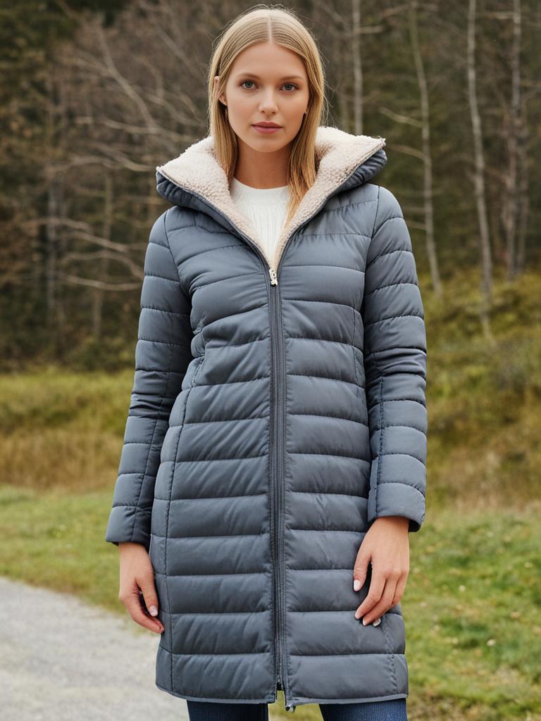 Elana – Padded Winter Coat with Sherpa Lining
